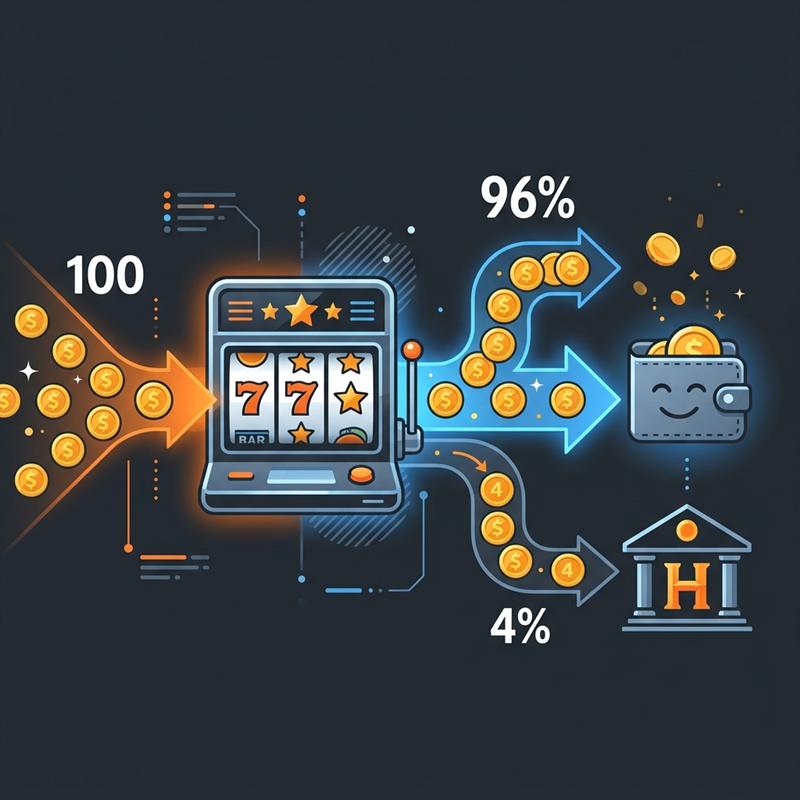 Diagram showing how RTP percentage works in online slots