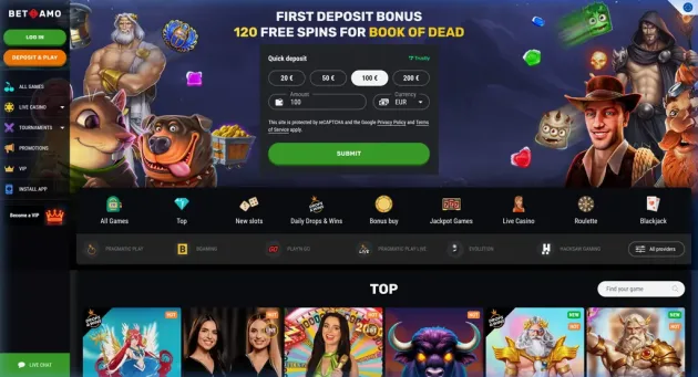 Betamo Casino Homepage