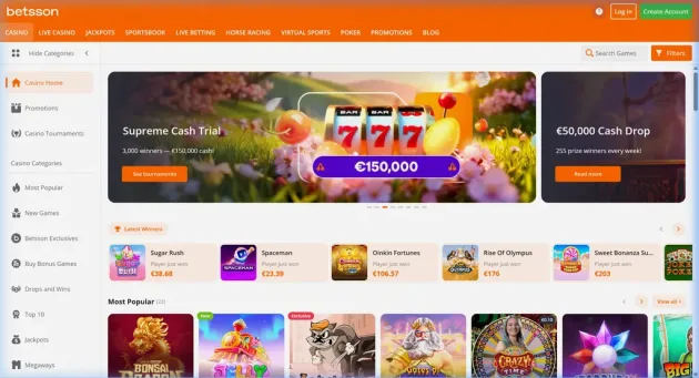 Betsson Casino Games