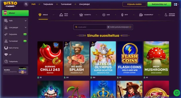 Bizzo Casino Games