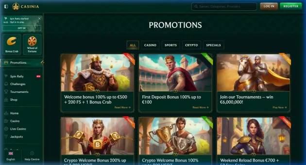 Casinia Casino Promotions