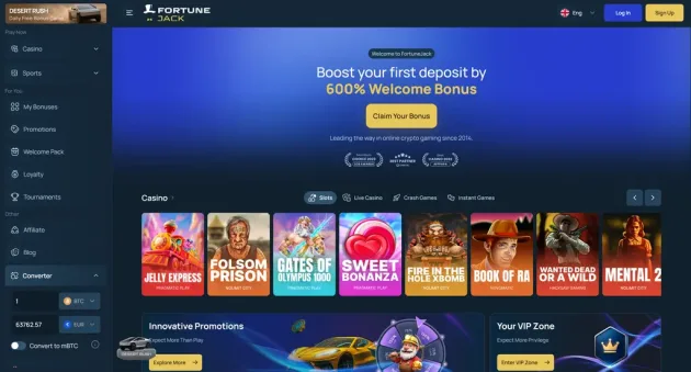 FortuneJack Homepage