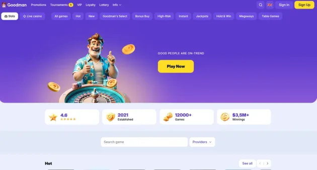 Goodman Casino Homepage