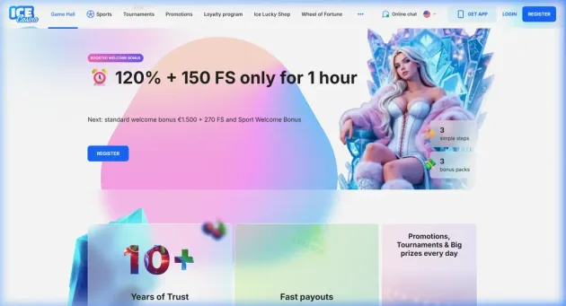 ICE Casino Homepage