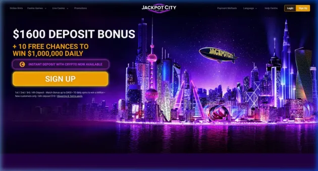 JackpotCity Homepage