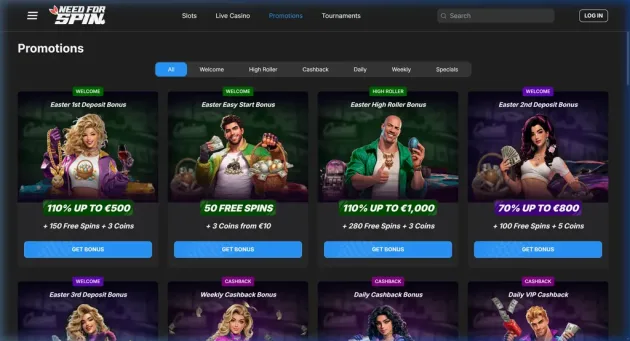 Need for Spin Promotions