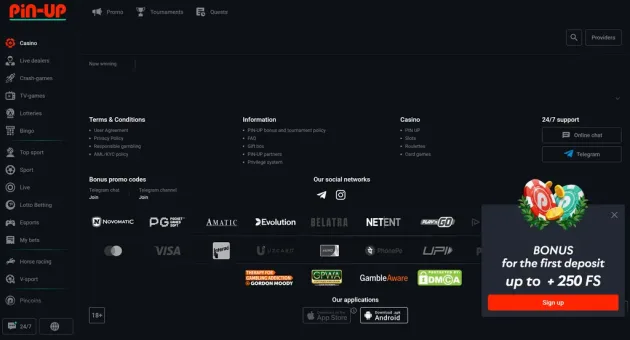 Pin-Up Casino provider library