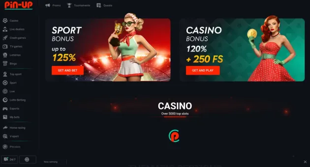 Pin-Up Casino welcome offer selection