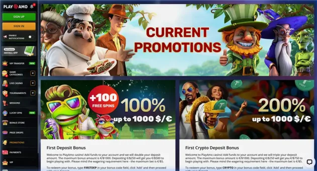 PlayAmo Casino Promotions