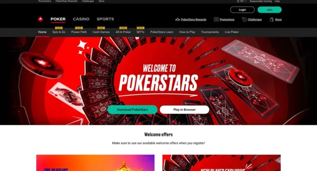 PokerStars homepage