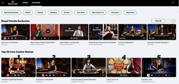 Royal Panda Live Casino