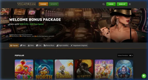 VegaDream Casino Homepage