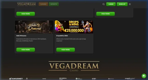 VegaDream Casino Promotions