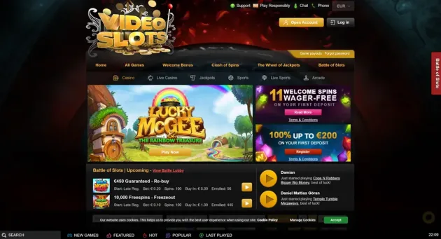 Videoslots Homepage