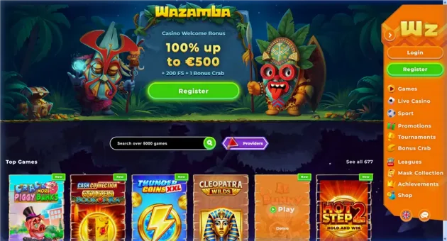 Wazamba Homepage