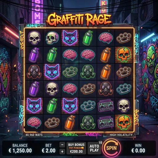 Chaos Crew 3 slot base game with Glitch Dog and punk multiplier symbols