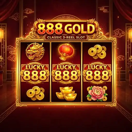 888 Gold ultra-simple three reel single row slot with Chinese gold ingot theme