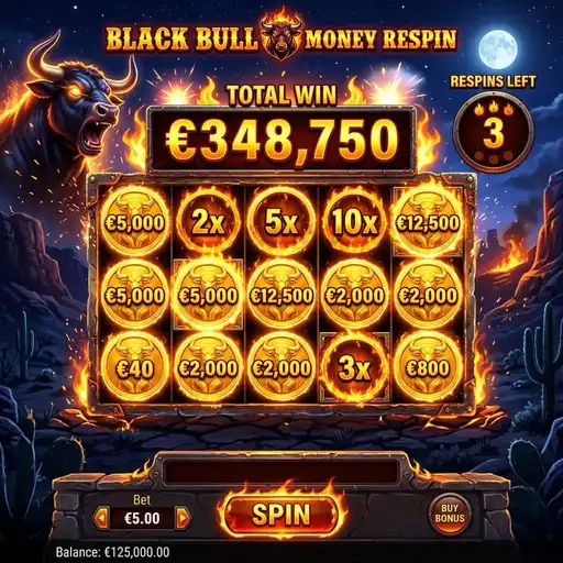 Black Bull Money Respin coin collection bull matador arena Spanish feature within feature