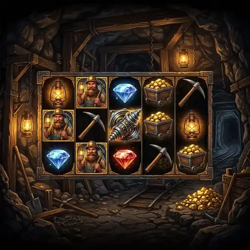 Drill That Gold slot 5x3 grid 25 paylines mining theme drill mechanic depth progression hold and spin