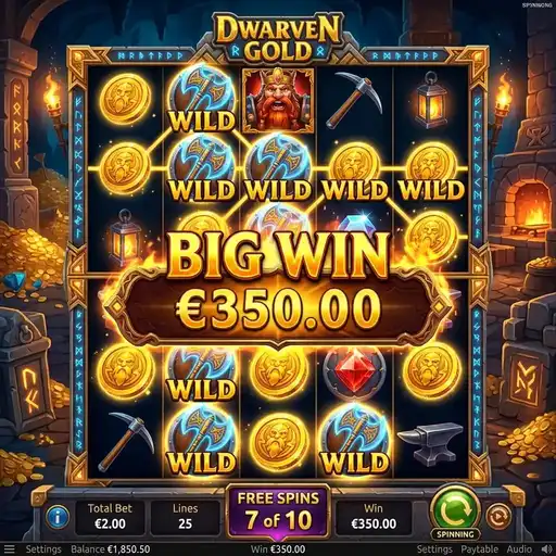 Dwarven Gold free spins basic enhanced frequency dwarf mine gold nuggets simple classic
