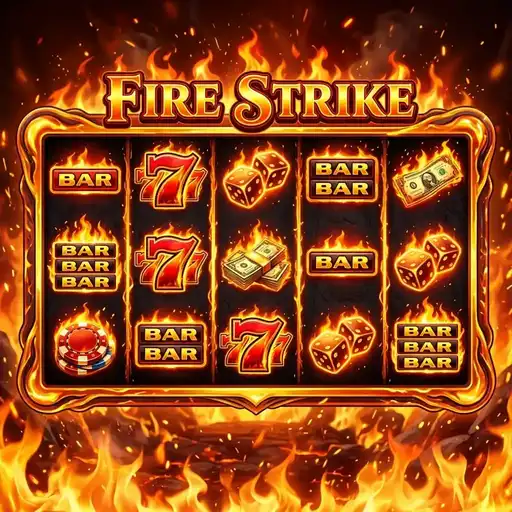 Fire Strike slot 5x3 grid 10 paylines fire theme symbol upgrade respin medium volatility 25000x max win