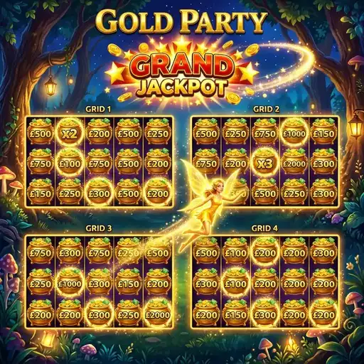 Gold Party Money Respin multiplier money symbols affecting adjacent values confetti celebration animations