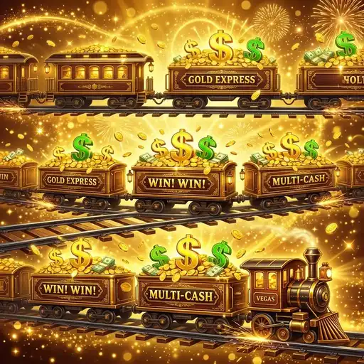 Gold Train bonus feature with prize carriages