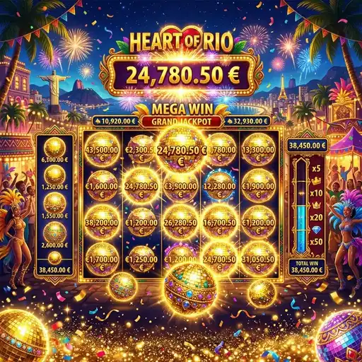 Heart of Rio free spins enhanced mode multiplier wilds carnival queen samba dancers Rio parade