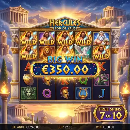 Hercules Son of Zeus free spins with enhanced smash mechanic creating multiple wild clusters