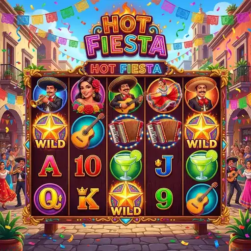 Hot Fiesta slot 5x3 grid 25 paylines enhanced Mexican celebration money respin high volatility 5000x