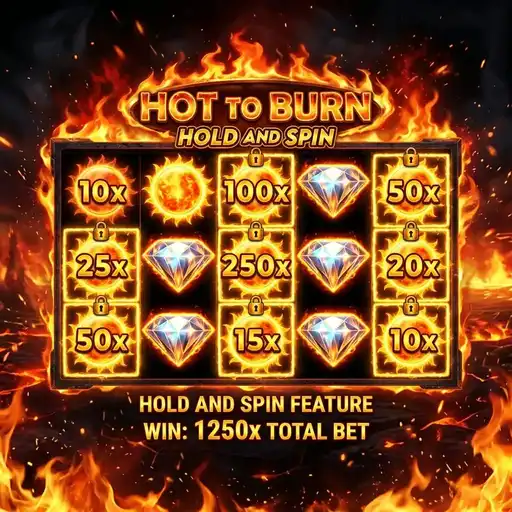 Hot to Burn Hold and Spin bonus with locked cash values