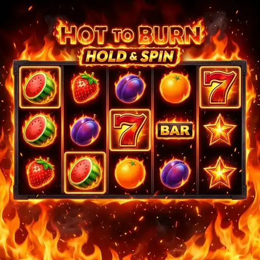 Hot to Burn Hold and Spin slot 5x3 grid classic fruit theme with money symbols hold and spin mechanic