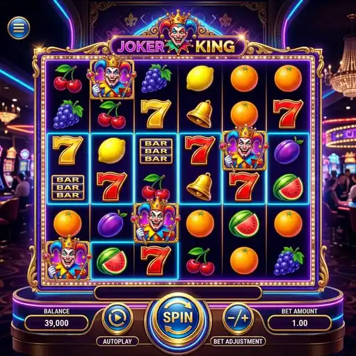 Joker King base game with jester symbols and pay anywhere grid