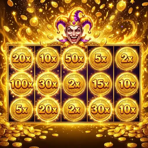 Joker's Jewels Hold and Spin bonus with locked money symbols