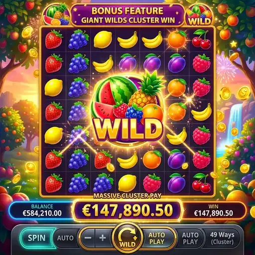 Juicy Fruits free spins sticky multiplier positions fruit cluster cascade watermelon pineapple grape