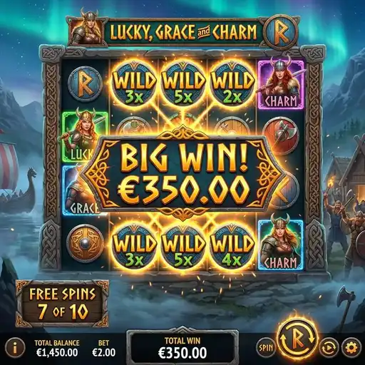 Lucky Grace and Charm Charm mode free spins with sticky wilds accumulating