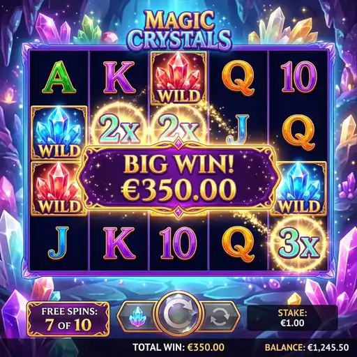 Magic Crystals free spins with enhanced multiplier distribution and crystal shatter effects