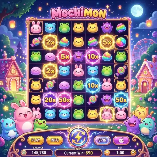 Mochimon free spins with daruma doll multiplier bombs and progressive cascade multiplier