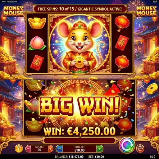 Money Mouse money respin golden mouse symbols locking zodiac Chinese New Year coins ingots