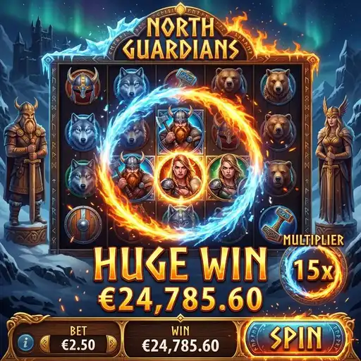 North Guardians free spins guardian features bear sticky wilds wolf expanding eagle random Norse