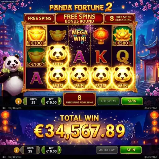 Panda Fortune 2 free spins retrigger multi level multiplier stacking panda bamboo forest enhanced