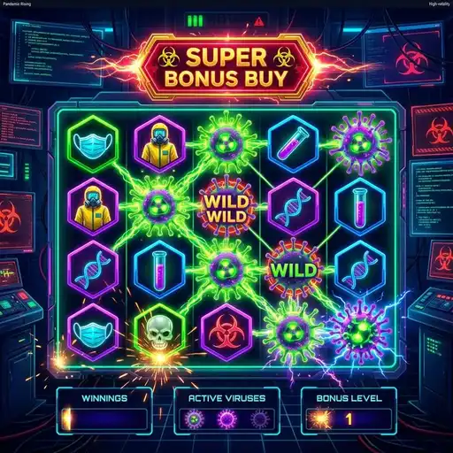 Pandemic Rising free spins accelerated infection spread grid contamination bio-hazard laboratory