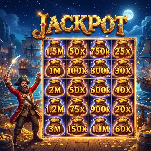 Pirate Gold Lucky Treasure Bag respin feature with locked prizes