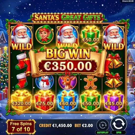 Santa's Great Gifts free spins with low pay symbol removal and enhanced win frequency