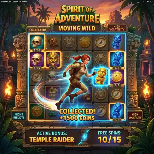 Spirit of Adventure free spins multiplier wilds stacking explorer jungle temple treasure expedition