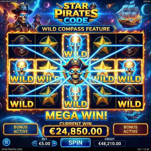 Star Pirates Code free spins multi level star system adventure space pirate captain navigator robot