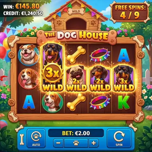 The Dog House slot sticky wild multipliers during free spins bonus