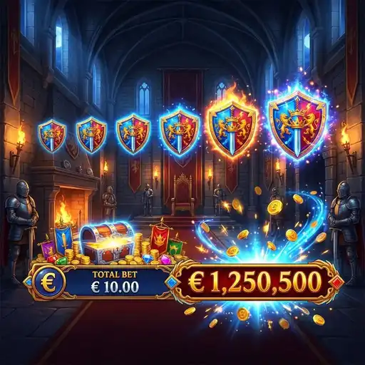 The Knight King free spins knight leveling up enhanced abilities medieval combat golden armor