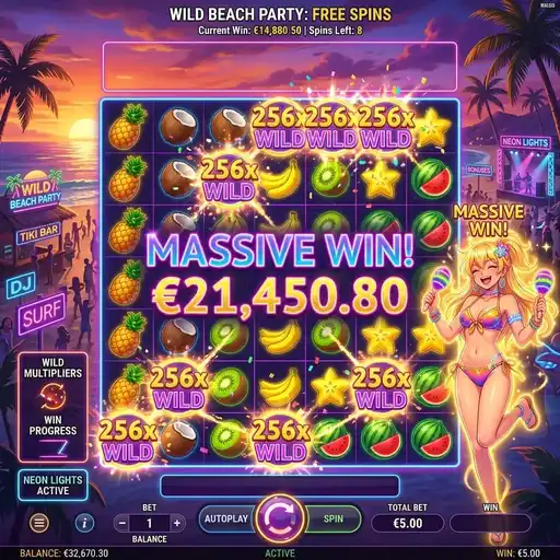Wild Beach Party free spins with expanding wilds