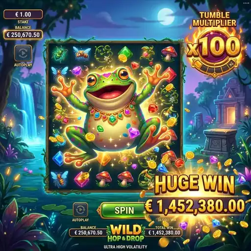 Wild Hop and Drop free spins with dual hopping rabbits creating multiple wild anchors